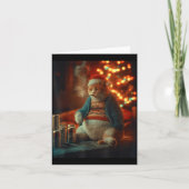 Christmas Cat Smoking Cigarette Meme Gen Z  Kaart (Voorkant)