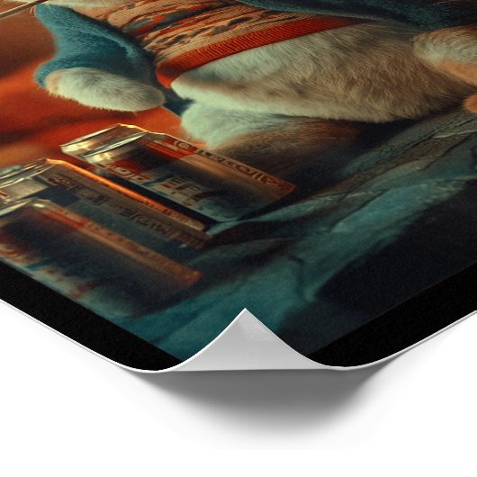 Christmas Cat Smoking Cigarette Meme Gen Z  Poster (Hoek)