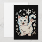 Christmas Cat Snowflakes Kitten Snow Holiday Feestdagenkaart (Voorkant / Achterkant)