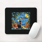 Christmas Cat Starry Night Holiday Van Gogh Xmas S Muismat (Met muis)