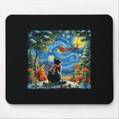 Christmas Cat Starry Night Holiday Van Gogh Xmas S Muismat (Voorkant)