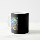 Christmas Cat Starry Night Van Gogh Santa Winter G Koffiemok (Voorkant links)