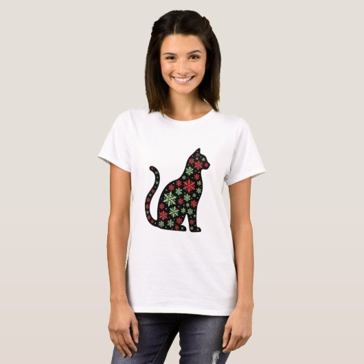Christmas Cat T-Shirt (Voorkant volledig)