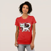 Christmas Cat T-Shirt (Red) (Voorkant volledig)