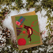 Christmas Cat Tangle – Festive Kitty Playtime Kaart