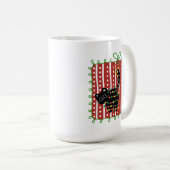 Christmas Cat Tangled in Lights – Cute Funny Koffiemok (Voorkant rechts)