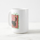 Christmas Cat Tangled in Lights – Cute Funny Koffiemok (Voorkant links)