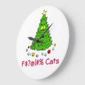 Christmas Cat Theme Gift Ideas Feline Kitten Joke Grote Klok (Hoek)