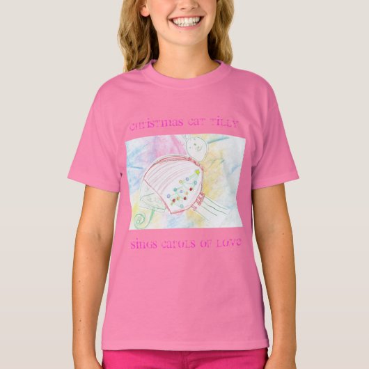 CHRISTMAS CAT TILLY T-SHIRT (Voorkant)