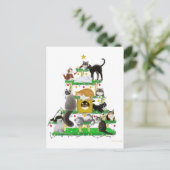 Christmas Cat Tree Briefkaart (Staand voorkant)