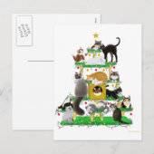 Christmas Cat Tree Briefkaart (Voorkant / Achterkant)