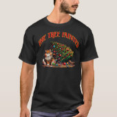 Christmas cat tree fainted down ornaments broken f t-shirt (Voorkant)
