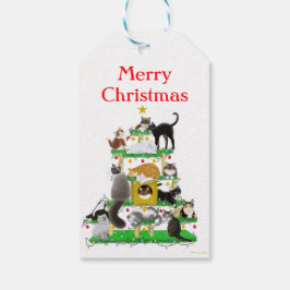 Christmas Cat Tree Gift Labels Cadeaulabel