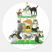 Christmas Cat Tree Sticker (Voorkant)