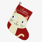 CHRISTMAS CAT-VOORRADEN, GESCHIKT MEISWIT-CAT GROTE KERSTSOK (Voorkant (Hangend))