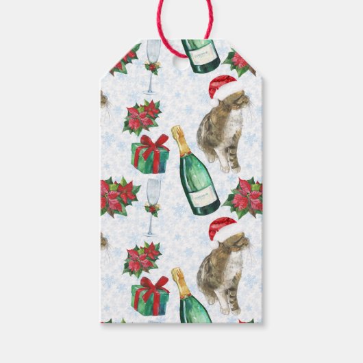 Christmas Cat Winter Celebration Cadeaulabel (Voorkant)