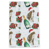 Christmas Cat Winter Celebration Medium Cadeauzakje (Voorkant)