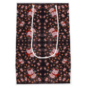 Christmas Cat With Santa Hat Medium Cadeauzakje (Achterkant)