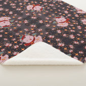 Christmas Cat With Santa Hat Sherpa Deken (3/4)