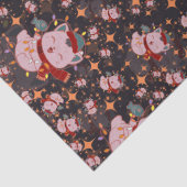 Christmas Cat With Santa Hat Tissuepapier (Detail)