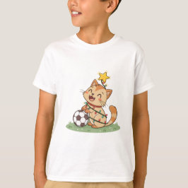 Christmas Cat with Soccer Ball T-shirt