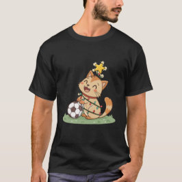 Christmas Cat with Soccer Ball T-shirt