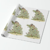 CHRISTMAS CAT WRAPPING PAPER  CADEAUPAPIER (Uitgerold)