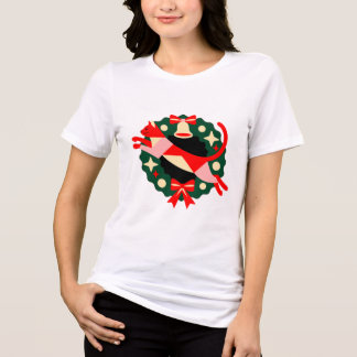 Christmas Cat Wreath Shirt
