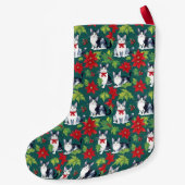 Christmas Cats And Poinsettias Kleine Kerstsok (Achterkant)