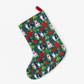 Christmas Cats And Poinsettias Kleine Kerstsok (Achterkant (Hangend))