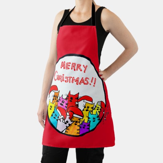 Christmas Cats Apron Schort (Insitu)