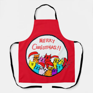 Christmas Cats Apron Schort