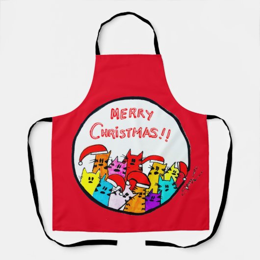 Christmas Cats Apron Schort (Voorkant)