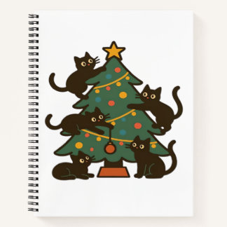 Christmas Cats Around The Tree Holiday Classic Notitieboek