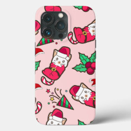 Christmas Cats Feestelijke Vakantiepatroon Hoesje- Case-Mate iPhone Case