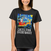 Christmas Cats For Everybody Funny Santa Starry Ni T-shirt (Voorkant)