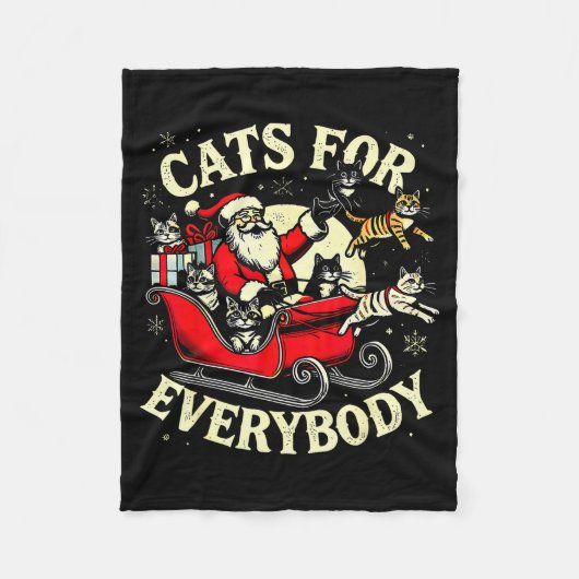 Christmas Cats For Everybody Santa Lover Holiday  Fleece Deken (Voorkant)
