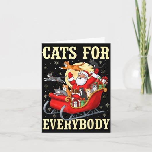 Christmas Cats For Everybody Santa Lover Holiday Kaart (Voorkant)