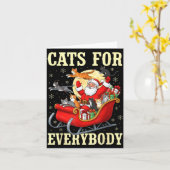 Christmas Cats For Everybody Santa Lover Holiday Kaart (Gele Bloem)