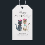 Christmas Cats Gift Labels gepersonaliseerd Cadeaulabel<br><div class="desc">Voeg een speelse touch toe aan uw vakantie-verpakking met deze gepersonaliseerde kerstkattencadeau-labels, met een grappige zwarte kat en Siamese kat gekleed in feestelijke winterstijl. Met de brutale boodschap "Happy Paw-holidays" zijn deze labels ideaal voor kerstcadeaus voor vrienden, kerstcadeaus voor Secret Santa of iedereen die van hun huisdier houdt. Ontworpen met...</div>