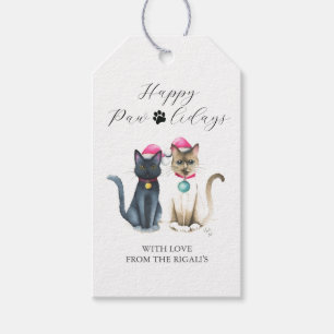Christmas Cats Gift Labels gepersonaliseerd Cadeaulabel