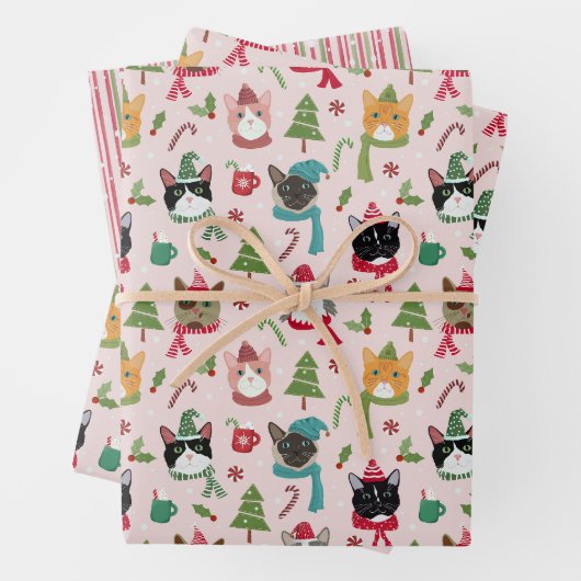 Christmas Cats Gift Wrap Inpakpapier Vel (In situ)