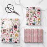 Christmas Cats Gift Wrap Inpakpapier Vel<br><div class="desc">Feestelijke katten dragen sjaals en petten en worden omringd door vakantiejuichen!</div>
