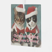 Christmas Cats Glass gepersonaliseerde Schattigee  Glas Ornament (Voorkant links)
