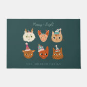 Christmas Cats Green Deurmat (Voorkant)
