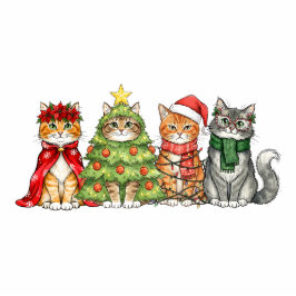 Christmas Cats in Costume Staand Fotobeeldje