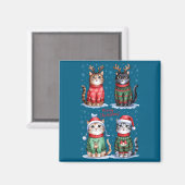 Christmas Cats _ Merry Christmas Cats Graphic  Magneet (Voorkant / Achterkant)