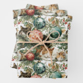 Christmas Cats & Ornaments Inpakpapier Vel (In situ)