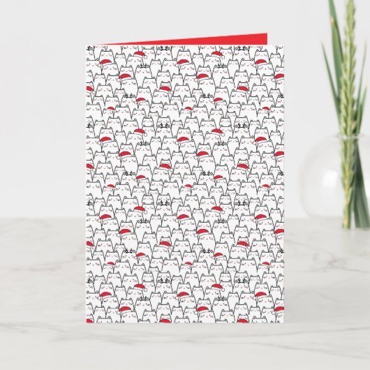 Christmas Cats Pattern Meowy Catmas Holiday  Kaart (Voorkant)