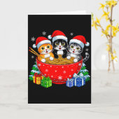 Christmas Cats Ramen Kitten Anime Xmas For Men Wom Kaart (Gele Bloem)